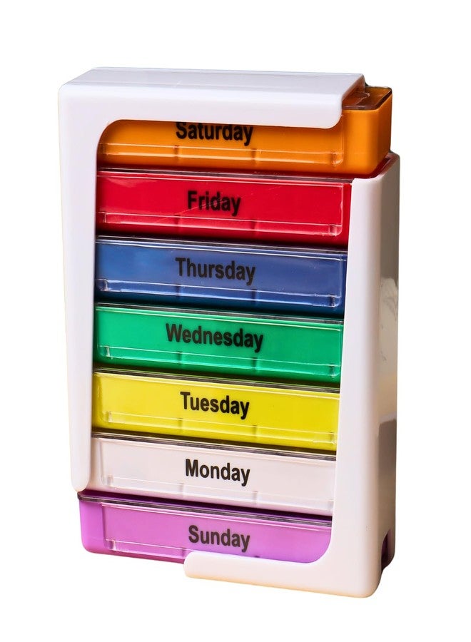 Extra Care Weekly 4-Times-a-Day Pill Box | Morning, Afternoon, Evening, Bedtime Organizer | Durable, Easy-to-Use Medication Case,Set of 1 - Image 1